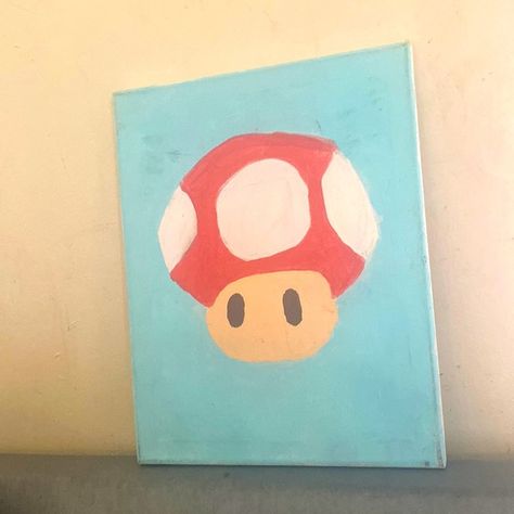 Super Mario painting toad Toad Painting Mario, Super Mario Painting, Toad Painting, Mario Painting, Toad Super Mario, Stuff To Paint, Paint Ideas, Toad, Painting Crafts