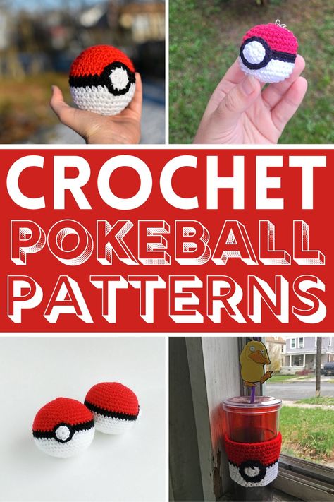 Free Crochet Pokeball Patterns For Pokémon Lovers Crochet Pokeball Keychain, Crochet Pokemon Characters Free Pattern, Crochet Pokemon Ball Pattern Free, Crochet Pokeball Pattern Free, Free Pokemon Crochet Patterns, Crochet Pokeball, Pokeball Pattern, Pokemon Figures, Pokemon Crochet Pattern