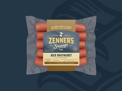 Sausage Packaging, Sausage Brands, Sausages Packaging, Packaging Idea, Package Design Inspiration, How To Make Sausage, Specialty Foods, Sustainable Packaging, Sausages