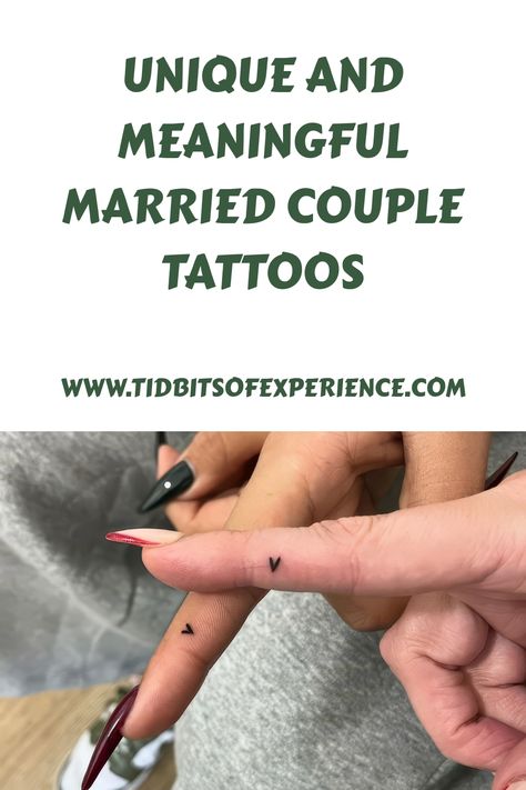 Looking for creative and meaningful ideas for married couple tattoos? Celebrate your love and commitment with matching ink that showcases your bond! From unique designs to sweet messages, explore the world of couple tattoos together. Whether you prefer subtle symbols or bold statements, there's a tattoo design out there that perfectly represents your relationship. Let your love story come to life through beautiful body art that will always remind you both of the special connection you share. Tattoos Together, Married Couple Tattoos, Inspiring Tattoos, A Tattoo Design, Bold Statements, Sweet Messages, Minimalist Designs, Couple Tattoos, Beautiful Body