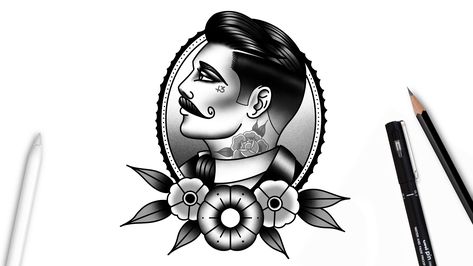 How to draw a gentleman face Gentleman Tattoo Design, Traditional Man, Old School Tattoo Man, Gentleman Traditional Tattoo, Old School Gentleman Tattoo, Old School Face Tattoo, Traditional Face Tattoo, American Traditional Face Tattoo, Traditional Dad Tattoo