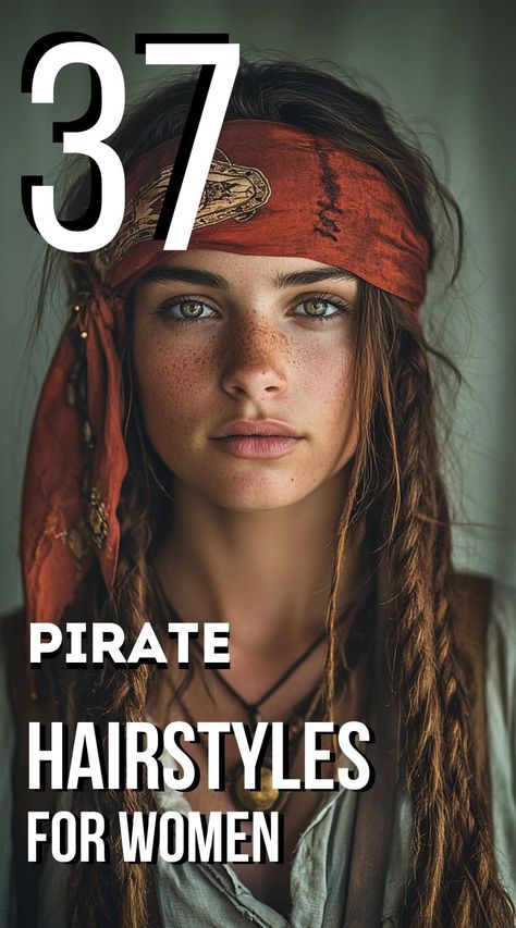 Pirate Hairstyles For Women, Diy Pirate Costume For Women, Pirate Outfit Women, Pirate Hairstyles, Adult Pirate Costume, Homemade Pirate Costumes, Pirate Makeup, Pirate Hair, Pirate Girl Costume