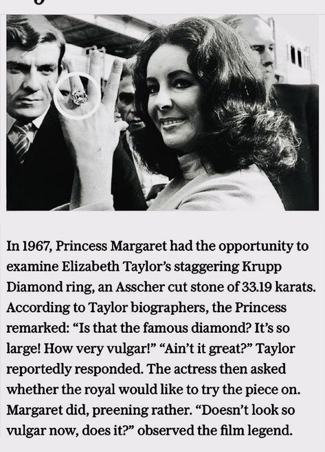 Elizabeth Taylor / Krupp Diamond Krupp Diamond, Taylor White, Princess Margaret, Elizabeth Taylor, Old Hollywood, Diamond White, Hollywood, Charm Bracelet, Actors