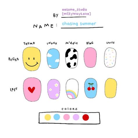 Cute Fake Nails Designs, Cute Nail Drawings, The Boyz Nail Art, Nail Art Designs Drawing, Nail Paper Design, Paper Nails Design Ideas, Paper Fake Nails, Paper Nails Ideas, How To Make Paper Nails