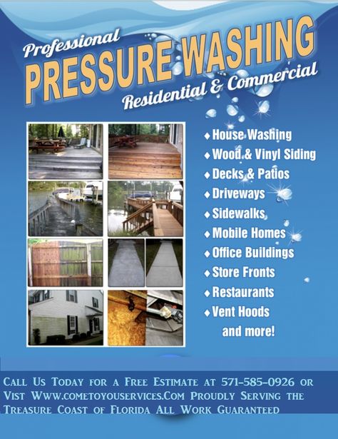 Pressure Washing Tips, Pressure Washer Tips, Pressure Washing Business, Acid Concrete, Cleaning Flyers, Pressure Washing Services, House Wash, Door Hanger Template, Staining Deck