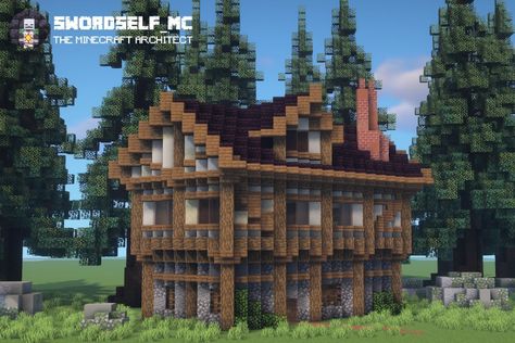 Swordself_MC (@swordself_mc) • Instagram photos and videos Diagonal Building, Minecraft Kingdom, Minecraft Steampunk, Steampunk Medieval, Fantasy City Map, Minecraft Village, Medieval House, Bangunan Minecraft, Easy Minecraft Houses