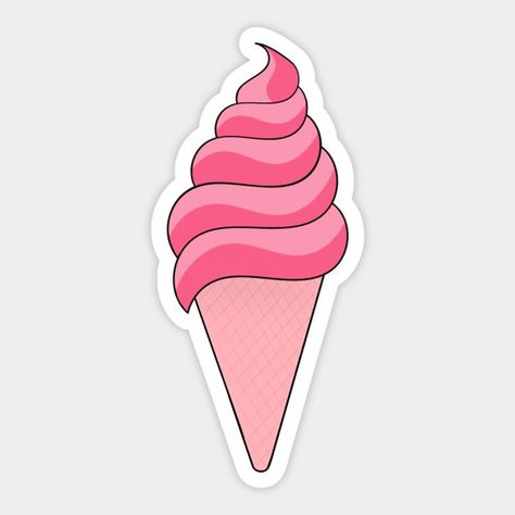 Ice Cream Sticker, Ice Cream Pink, Pink Stickers, Pink Ice Cream, Cute Ice Cream, Cream Aesthetic, Cute Animals Images, Strawberry Ice Cream, Art House