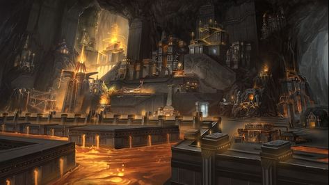 Steam Workshop::The Forge of Karaz Ankor : Runes, Banners and Followers (Additional Crafting for Dwarfs Factions) Dwarven City, Pillars Of Eternity, Cave City, Underground Cities, Fantasy Castle, Fantasy City, Dnd Art, Fantasy Places, Fantasy Setting