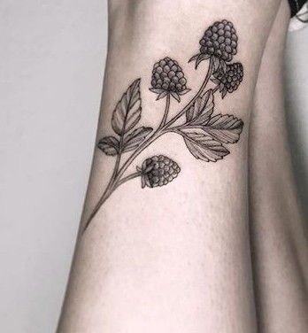 Raspberry Tattoo, Blackberry Tattoo, Think Tattoo, Fruit Tattoo, Mushroom Tattoos, Spooky Tattoos, Knee Tattoo, Desenho Tattoo, Blackwork Tattoo