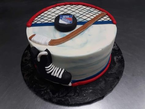 Nhl Cake, Hockey Cupcakes, Hockey Birthday Cake, St. Louis Blues, Hockey Cake, Hockey Cakes, Hockey Birthday Parties, Hockey Decor, Hockey Party