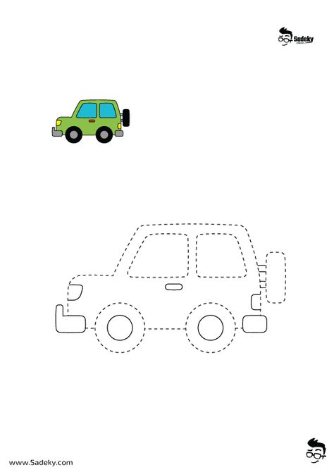 Car Tracing Worksheet, Tracing Pictures, Pencil Skills, Tracing Worksheets Free, Printable Shapes, Dot Worksheets, Kindergarten Worksheets Printable, Bingo Printable, Car Designs