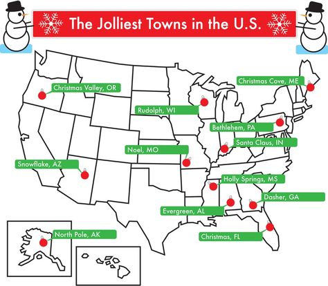 From Snowflake, Arizona, to Santa Claus, Indiana, these are places where it’s Christmas 365 days a year. Santa Claus Indiana Christmas, Santa Claus Indiana, Christmas Valley, Mammoth Cave, Christmas Destinations, Family Vacay, City Planning, Town Names, Christmas Town