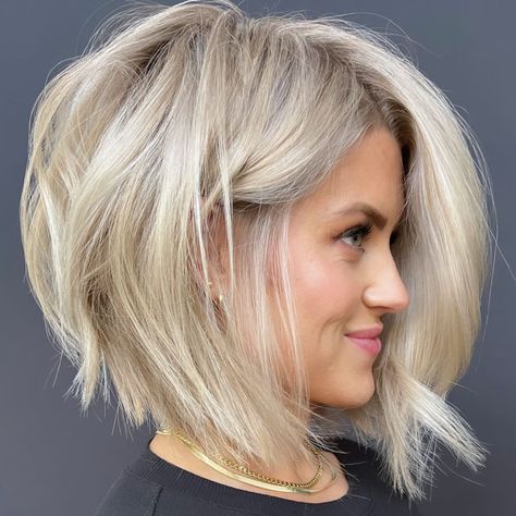 Blonde Bob for Thick Hair Shoulder Length Bob Haircut, Long Angled Bob, Angled Bob Haircuts, Haircut Images, Angled Bob Hairstyles, Stacked Bob Haircut, Bob Hairstyles For Thick, Angled Bob, Penteado Cabelo Curto