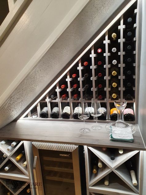 Under Stairs Wine Rack, Wine Rack Under Stairs, Under Stairs Wine Storage, Uk Small Terraced House Interiors, Uk Garden Ideas, Under Stairs Wine, Stanley Hall, Passport Aesthetic, Storage Under Staircase