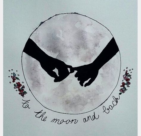 #to the moon and back #watercolour #painting #love #lovers #couple #holding hands #crossing fingers #flowers Couples Canvas Art, Couples Canvas, Handmade Gifts For Boyfriend, Up Game, Aesthetic Themes, Art Club, Easy Paintings, Wallpaper Quotes, Creative Gifts