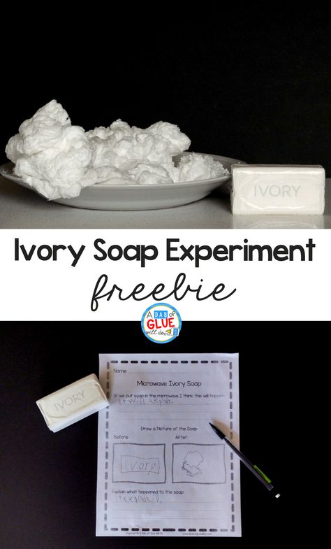 This simple Ivory Soap microwave experiment is so easy to do. It's great for kids in preschool and kindergarten because they can really get their hands into it and use their five senses to observe how the soap changes when it is heated up. They will have a ton of fun while learning a little bit of science! Ivory Soap Experiment, Soap Experiment, First Grade Freebies, Kindergarten Freebies, Teaching Stem, Ivory Soap, First Grade Science, Five Senses, Science Activities For Kids