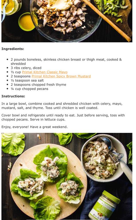 Primal Chicken Salad | Mark Sisson Apple Board, Mark Sisson, Keto Green, Ketones Diet, 2b Mindset, Spicy Brown Mustard, Primal Kitchen, Homemade Food, Poultry Recipes