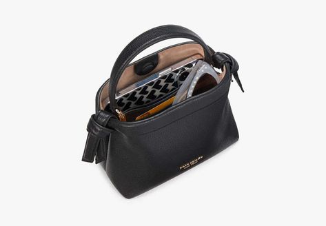 Our Knott crossbody tote is here in a compact new size. This versatile style features an optional crossbody strap so you can easily sling it over your shoulder when you find your hands full. | Kate Spade Knott Mini Crossbody Tote, Black Kate Spade Knott, Satchel Backpack, Work Tote, Crossbody Wallet, Crossbody Tote, Beach Glass, Mini Crossbody, Versatile Style, Crossbody Strap