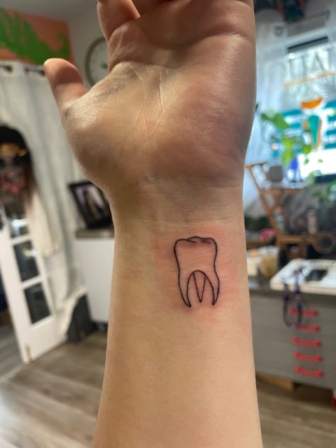 Wisdom Teeth Care Package, Boygenius Tattoo, Baker Tattoo, Tooth Tattoo, Wisdom Tooth, Dental Bridge, Teeth Health, Dental Surgery, Stick And Poke