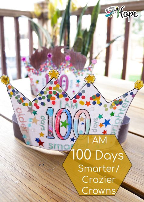 100 Days Of School Crown, Teacher's Quotes, Crown Template, 100 Days Smarter, 100th Day Of School, School Humor, Parenting Humor, Teacher Humor, 100 Days Of School