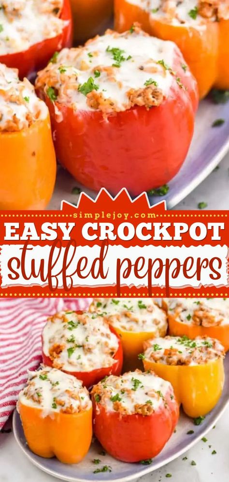 Crockpot Stuffed Peppers, crockpot meals, slow cooker, tasty dinner recipes Italian Stuffed Peppers Crockpot, Kielbasa Stuffed Peppers, Crockpot Vegetarian Stuffed Peppers, Stuff Peppers In Crock Pot, Taco Stuffed Peppers Crockpot, Crockpot Stuffed Green Peppers, Stuffed Peppers In Crockpot, Crockpot Stuffed Peppers Slow Cooker, Crockpot Stuffed Pepper Casserole