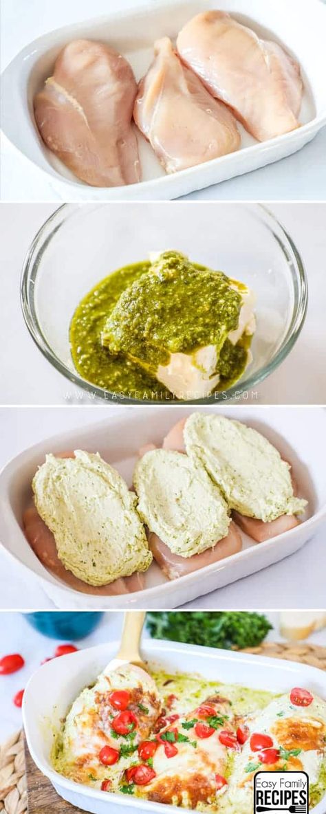 Baked Pesto Chicken Roasted Spaghetti Squash, Baked Pesto Chicken, Low Carb Diet Recipes, Low Carb Dinner Recipes, Pesto Recipe, Pesto Chicken, Low Carb Chicken, Grape Tomatoes, Easy Family Meals