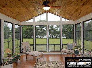 Photo Gallery - Amazing EZ-Screen Porch Windows Porch Interior Design, Eze Breeze Windows, Eze Breeze, 3 Season Porch, Porch Interior, Porch Kits, Porch Enclosures, Screened Porch Designs, 4 Season Room