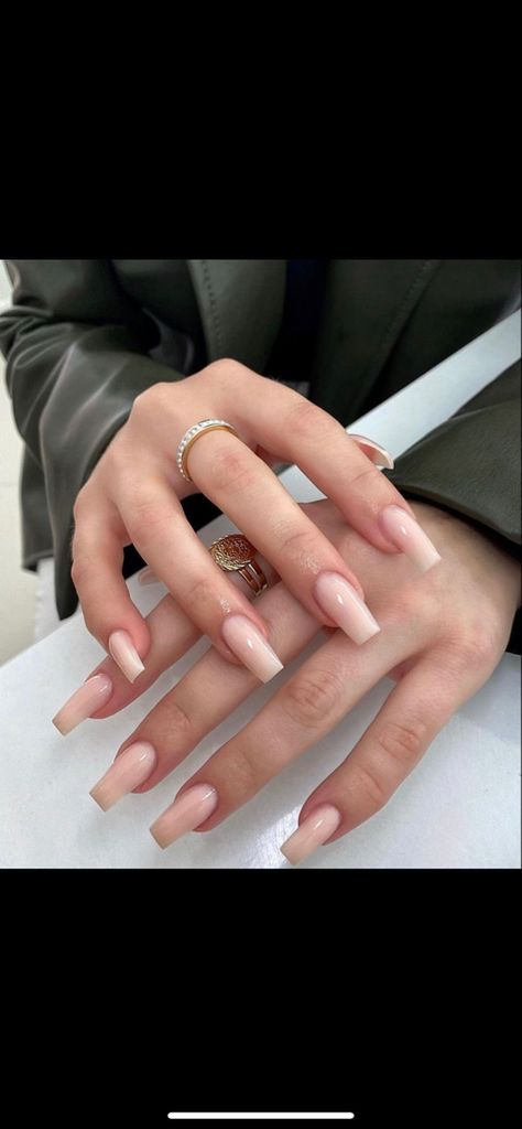 Long Square Acrylic Nails Neutral, Basic Beige Nails, Neutral Nail Inspo Square, Narrow Square Nails Medium, Nails Inspo Minimalist Square, Nude Square Nails Long, Beige Nails Square, Long Nails Ideas Square, Square Nails Neutral