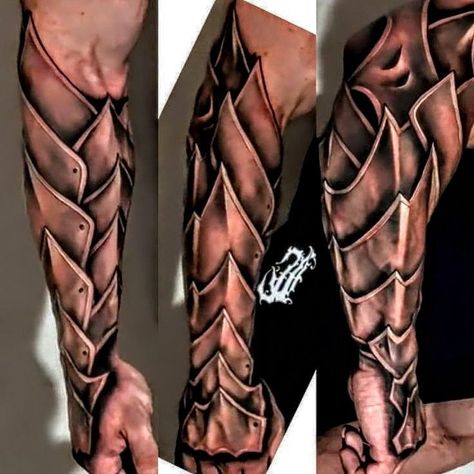 Armor Sleeve Tattoo, Armour Tattoo, Aztec Tattoos Sleeve, Shoulder Armor Tattoo, Body Armor Tattoo, Japanese Tattoos For Men, Unique Tattoos For Men, Armor Tattoo, Full Sleeve Tattoo Design