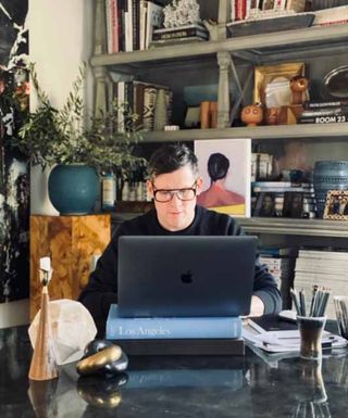 David Heikka Working From Home Home Office For Video Calls, Work From Home Background Ideas, Home Office Zoom Background Wall, Work From Home Office Background, Home Office Video Background Ideas, Home Office Background Wall, Video Background Ideas, Hygge And West, Office Gifs