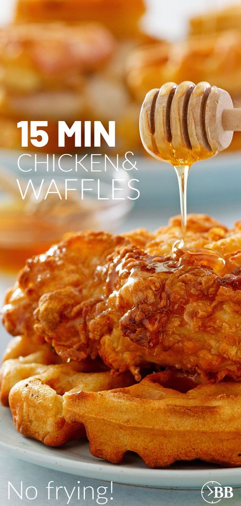 Chicken An Waffles, Breakfast Chicken And Waffles, Homemade Chicken And Waffles Recipes, Chicken In Waffles, Waffles And Chicken Breakfast, Chicken And Waffles Recipe Sauce, Chicken And Waffle Breakfast Sandwich, Waffle With Chicken, Waffles And Fried Chicken