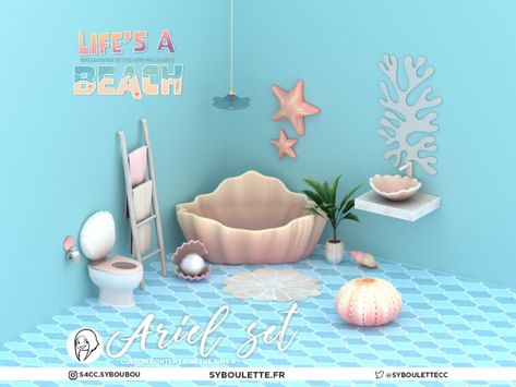 Ariel Bathroom, New Ariel, Ethereal Decor, Sims Love, Themed Rooms, Sims 4 Expansions, Sims 4 Cc Folder, Casas The Sims 4, Sims Building