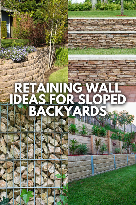 Retaining Wall Solutions for Sloped Backyards Retaining Wall Backyard Slope, Brick Retaining Wall Ideas Hillside, 2 Level Backyard Retaining Walls, Outcropping Retaining Wall, Low Cost Retaining Wall Ideas, Wood Retaining Wall Ideas Hillside, Fence On Top Of Retaining Wall, Diy Retaining Wall Cheap, Backyard Retaining Wall Sloped Yard