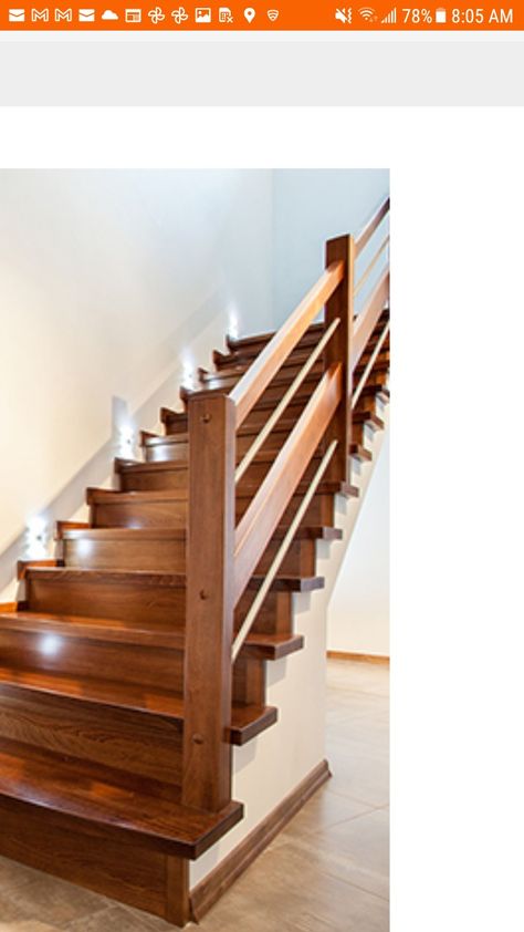 Wooden Stair Case Railings, Stair Railing Design Wooden, Wooden Stair Railing Ideas, Wooden Stairs Railing Design, Wooden Railings For Stairs, Reling Design, Wooden Staircase Railing, Wood Railings For Stairs, Wooden Staircase Design