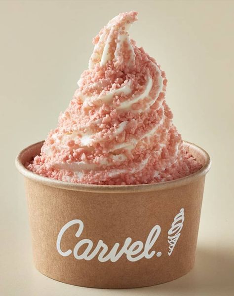 Carvel Strawberry Crunchies Cake In A Cone, Cream Corn, Neapolitan Ice Cream, Ice Cream Brands, Strawberry Flavor, Classic Cake, Soft Serve, Ice Cream Cake, Vanilla Flavoring