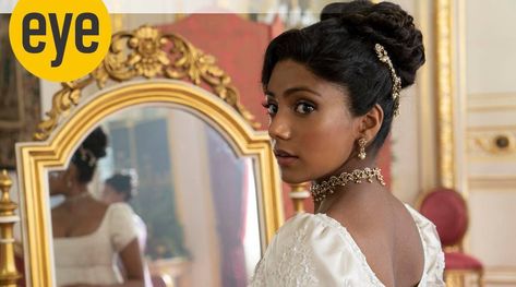 Desi Harry Potter, Edwina Sharma, Charithra Chandran, Bridgerton Ball, Bridgerton Season 2, Bridgerton Vibes, Bridgerton Costumes, Curled Updo, Alex Rider