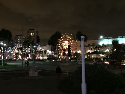 NIght at the Pike Beach Night, Long Beach, Lamp Post, California, Architecture, Nature