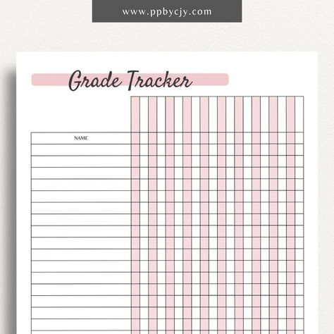 Teacher Grade Tracker Printable Template – Digital download for tracking and managing student grades Grade Tracker Printable, Exam Grades, Exam Tracker, Grade Book Printable, Teacher Organizer, Money Template, Grade Tracker, Teacher Templates, Academic Goals