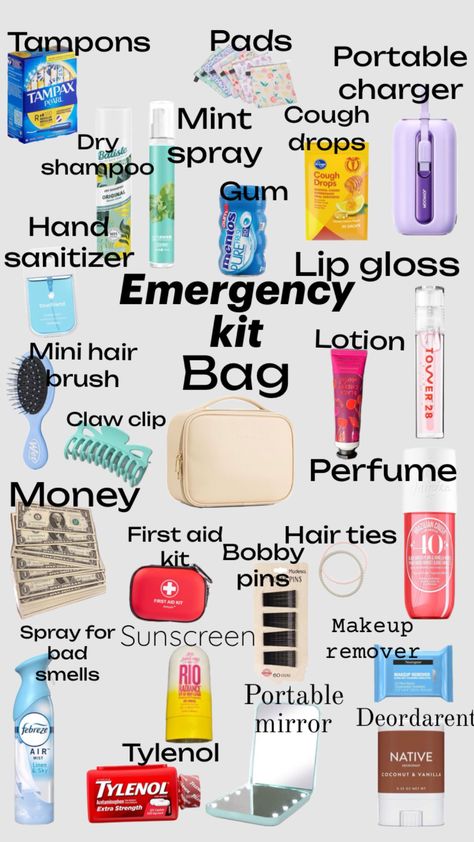 . #BacktoSchool #Backpack Middle School Essentials, School Emergency Kit, Night Before School, School Backpack Essentials, Middle School Survival, School Survival Kits, School Checklist, School Bag Essentials, High School Survival