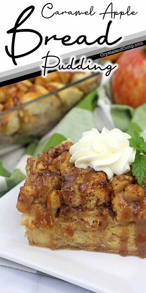 Easy Caramel Apple Bread Pudding Pink Lady Apple Recipes, Pink Lady Apples Recipes, Caramel Apple Bread Pudding, Caramel Apple Bread, Bread Pudding Recipe Easy, Easy Rhubarb Recipes, Apple Bread Pudding Recipe, Caramel Bread Pudding, Apple Bread Pudding