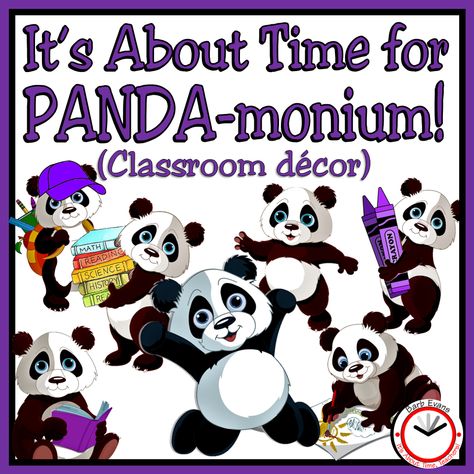 Create PANDA-monium in your classroom with these 13 decor products. All elements feature precious, perky, purple pandas perfect for your new pack of pupils. The bundle saves you 30%. #backtoschool #classroomdecor #elementaryteachers #welcomebanner #bulletinboards #classsigns #classjobs #classrules #behaviormanagement #wordwall #alphabetposters #mathwordwall #numberline #cardinalordinalnumberposters #calendarmath #mathconceptsposters #desknametags #teachers #pandadecor Panda Bulletin Board Ideas, Panda Classroom, Panda Decor, Panda Decorations, Kindergarten Morning Work, Math Word Walls, Language Arts Worksheets, Classroom Doors, Calendar Math