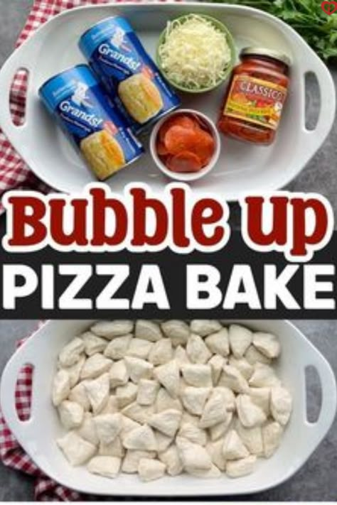 A quick and easy family dinner recipe made with just a few simple ingredients! Your kids are going to love this creative way to make pizza with refrigerated biscuit dough… Bubble Pizza, Bubble Up Pizza, Meals Kids Love, Biscuit Pizza, Family Dinner Recipe, Pizza Casserole, Biscuit Dough, Easy Family Dinner, Bubble Up