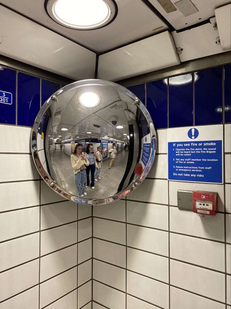 Graffiti Installation, Subway Graffiti Art, Subway Tunnel Aesthetic, Mirror Booth, Subway Train Graffiti, London Tube, 80s Graffiti Nyc Subway, Store Interiors, Art Journal Therapy