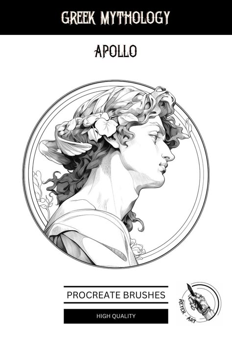 ✅CLICK THE LINK!⬆️ Download these FREE Greek Mythology Apollo Tattoo Brushes for Procreate! Perfect for creating realistic, detailed, and unique tattoos. #greekmythology #tattoo . #Greek_Mythology_Apollo #Procreate_Tattoo_Brushes #God_Of_Light #Reference_Template Apollo Tattoo Design, Greek Mythology Apollo, Procreate Tattoo Brushes, Apollo Tattoo, Apollo Art, God Of Light, Apollo Greek, Reference Template, Medical Artwork