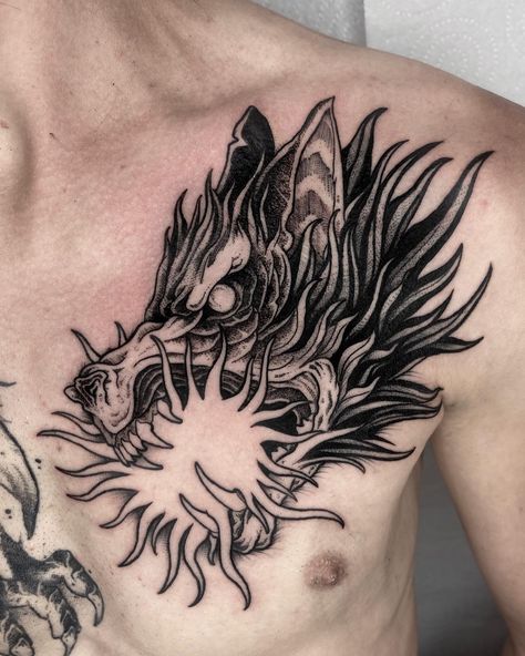 Sieebs Tattoos (@sieebs) | Instagram profile Evil Dog Tattoo, Wolf Snarling Tattoo, Snarling Wolf Tattoo, Snarling Dog, Tattoo Gato, Woodcut Tattoo, Angry Wolf, Nom Nom Nom, Fu Dog