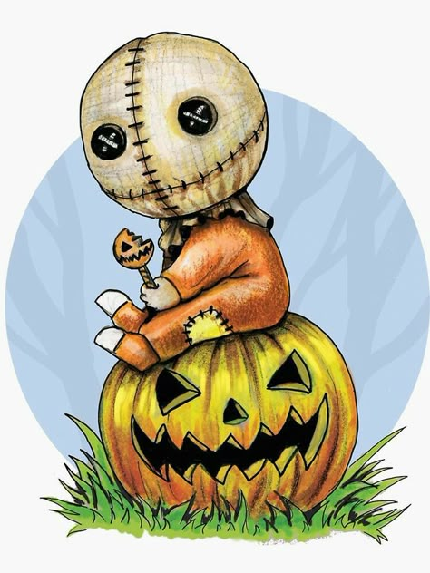 Nightmare Before Christmas Drawings, Sam Trick R Treat, Horror Cartoon, Horror Drawing, Creepy Drawings, Halloween Traditions, Horror Movie Icons, Trick R Treat, Halloween Scrapbook