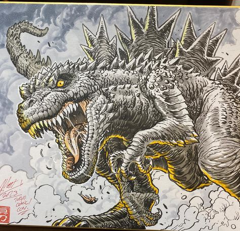 Spoiler if you haven’t seen GODZILLA MINUS ONE yet!!! But I had to draw this because it was so cool! #spoiler #godzillaminusone… | Instagram Godzilla 1998, Godzilla Art, Godzilla Franchise, 2000 Wallpaper, Monsters Art, Kong Godzilla, Godzilla Comics, Godzilla 2014, Team Green