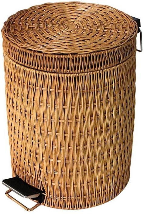 Bedroom Trash Can, Trash Disposal, Trash Can With Lid, Bathroom Bin, Recycling Containers, Kitchen Trash Cans, Wicker Baskets Storage, Kitchen Waste, Cool Kitchen Gadgets