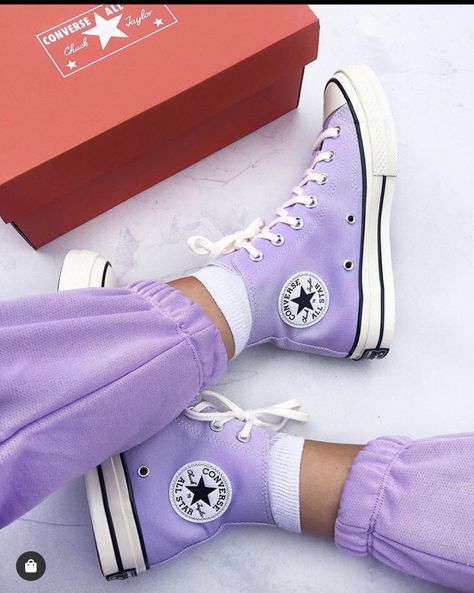 Converse Aesthetic Purple, Purple Custom Converse, Light Purple Converse, Casual Purple Converse Sneakers, Platform Converse Purple, Converse Shoes Platform Purple, Sepatu Air Jordan, Purple Converse, Cute Converse Shoes