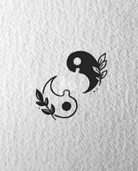 Ying Yang Tattoo For Couples, Colombia Tattoo, Mermaid Sleeve Tattoos, Ornamental Tattoos, Puzzle Piece Tattoo, Maching Tattoos, Mama Tattoo, Ying Yang Tattoo, Matching Friend Tattoos